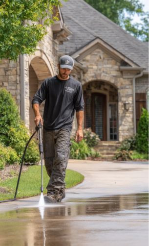 Professional driveway pressure washing in Huntsville, AL